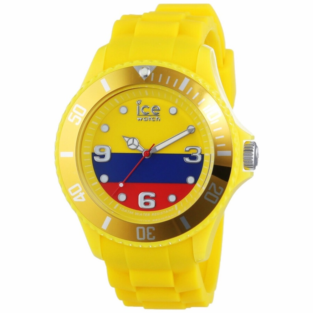 ICE Watch Bold Yellow Silicone Wristwatch with Tricolor Dial